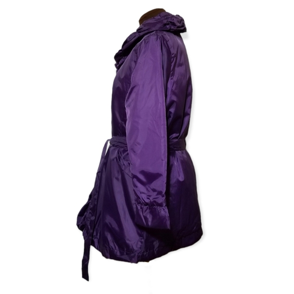 Purple Belted Jacket Woman's Size L - Picture 8 of 14